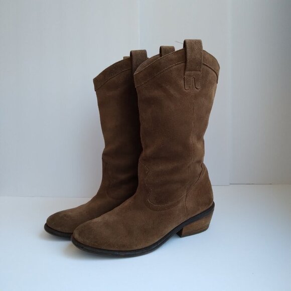 Jessica Simpson Brown Suede Western Midcalf Boots Super Cute!! Sz 7.5 - Picture 13 of 13